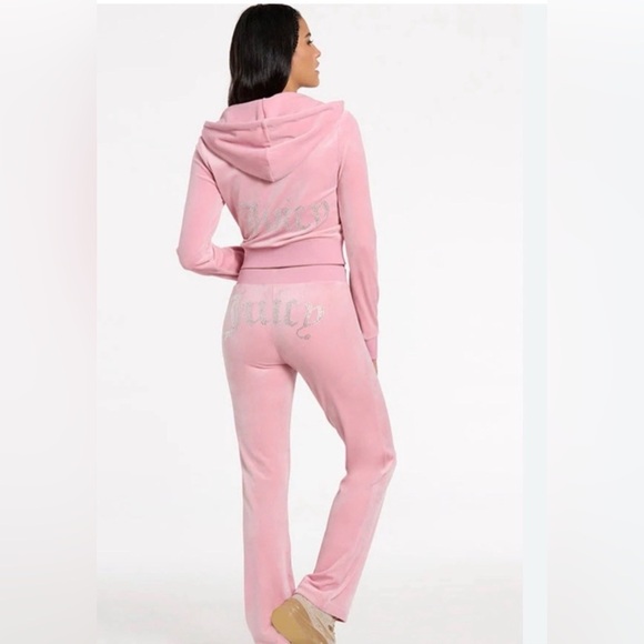 Juicy Couture Pants - Juicy Couture Pink Bling Tracksuit Jacket Pants M